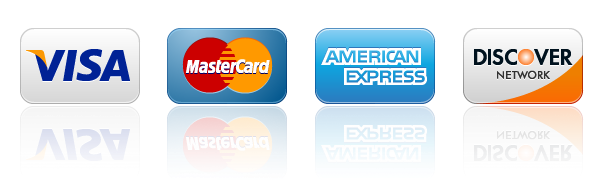 VISA, MasterCard, American Express, Discover